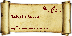 Majszin Csaba névjegykártya